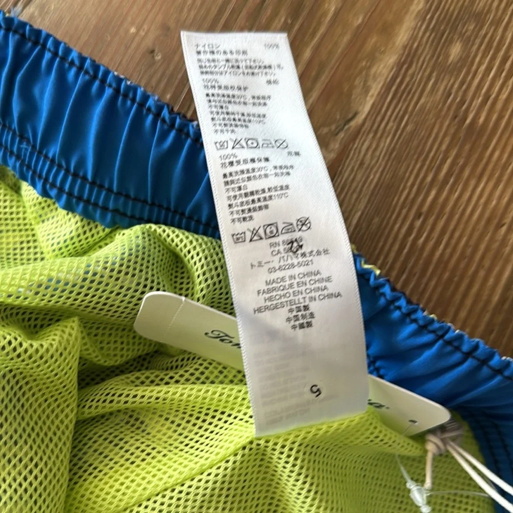 Tommy Bahama moored marlin print Swim Trunks Mesh Lined Mens 3XLB Blue Pockets